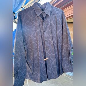jf j.ferrar Charcoal Paisley Button Down Shirt